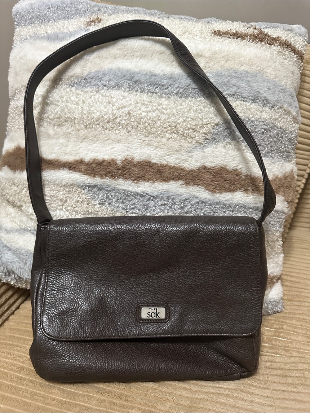 The Sak Dark Brown Pebbled Leather Bag